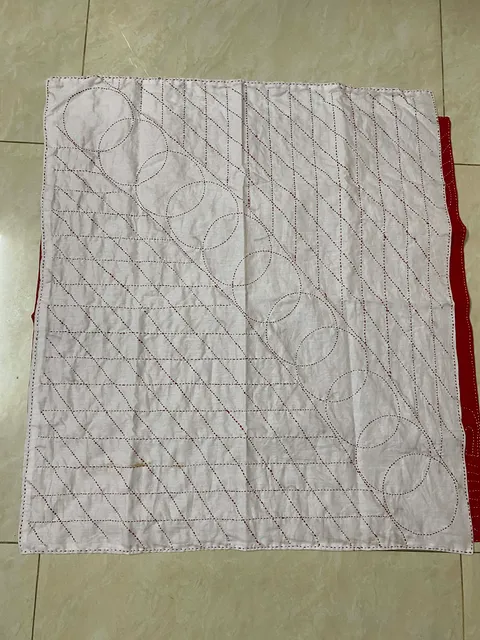 Nakshi Kantha Cushion Cover — Hand-Stitched